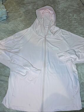 Light Pink Hooded Zip-Up Jacket